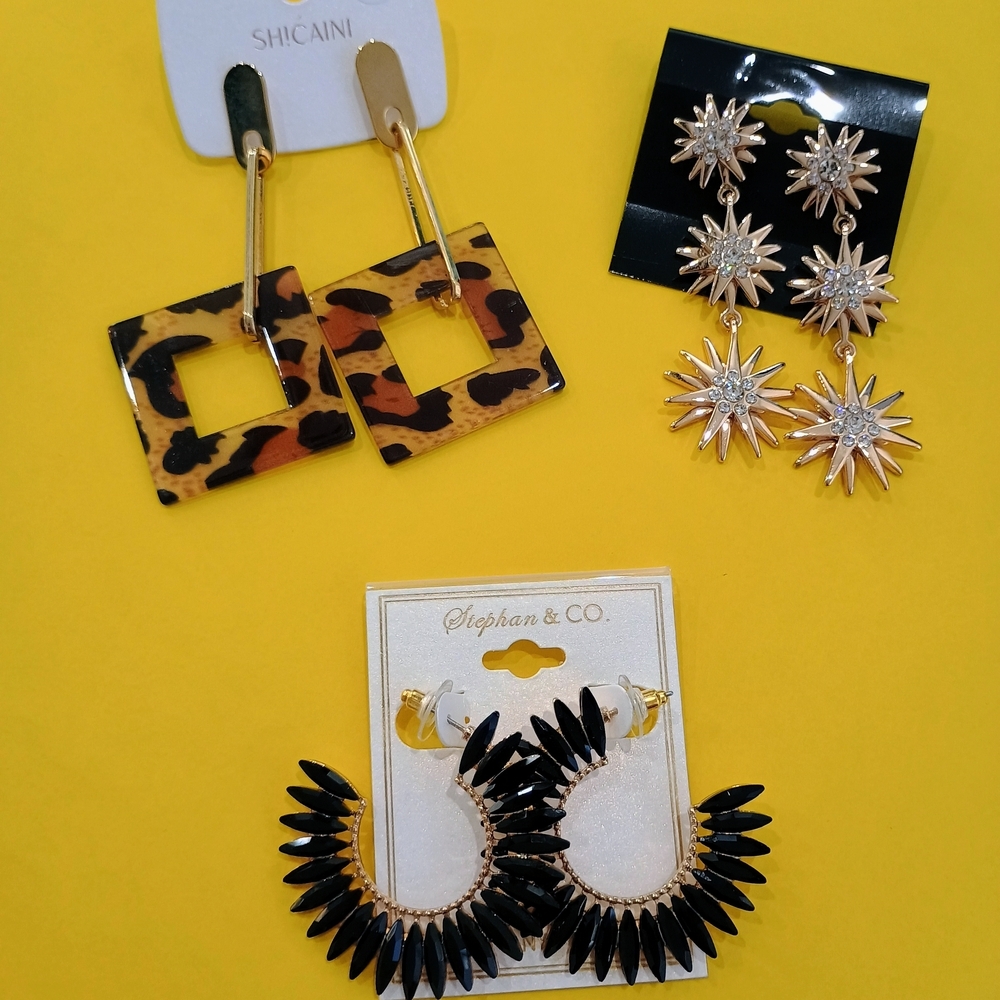 3 Pairs Of Stunning Earrings